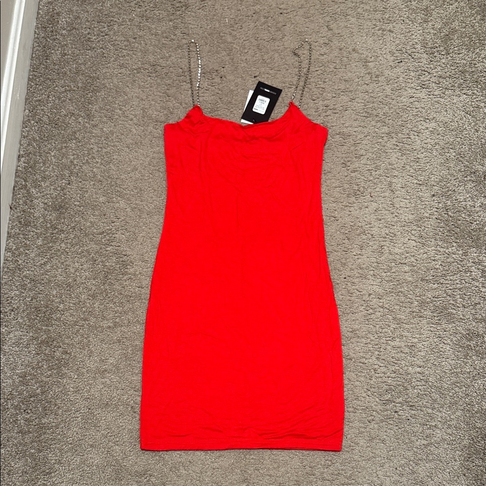 Fashion Nova Scarlet Mini Dress with Sparkling Straps